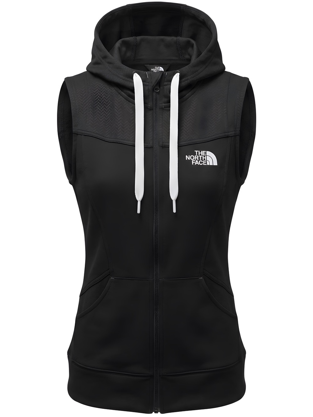The North Face Black Hoodie Vest with White Logo